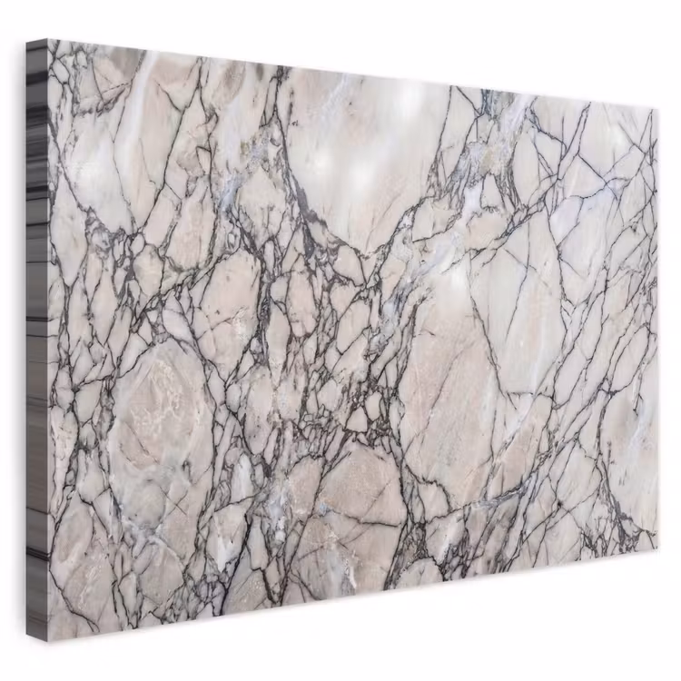 Marmer - Aderen - Patroon - Wit - Grijs canvas 2cm klein -3d