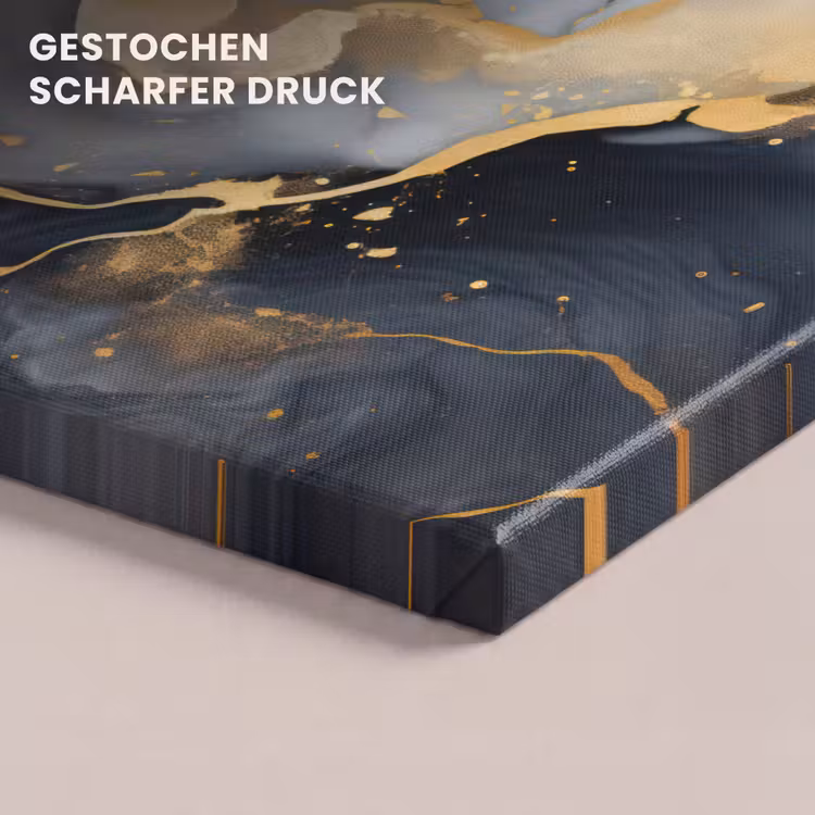 Marmer - Goud - Abstract - Luxe - Zwart en Wit canvas 2cm klein -closeup_print_DE