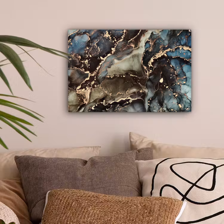 Marmer - Goud - Groen canvas 2cm klein -sfeer1