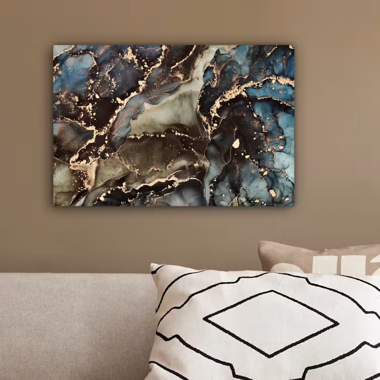 Marmer - Goud - Groen canvas 2cm klein -sfeer3