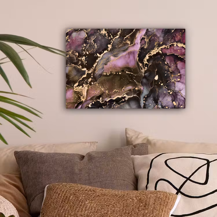 Marmer - Gold - Steen - Abstract canvas 2cm klein -sfeer1