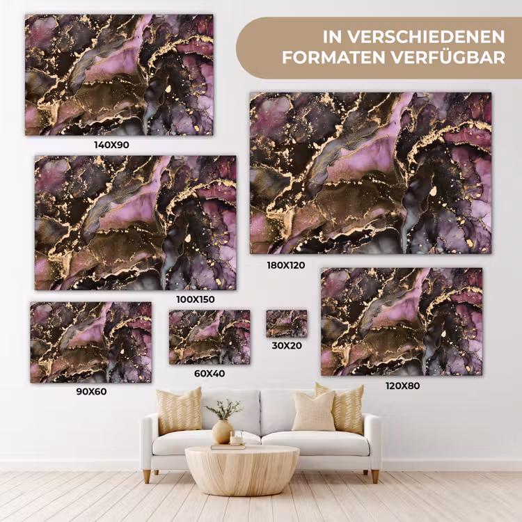 Marmer - Gold - Steen - Abstract canvas 2cm klein -Xsfeer8_DE