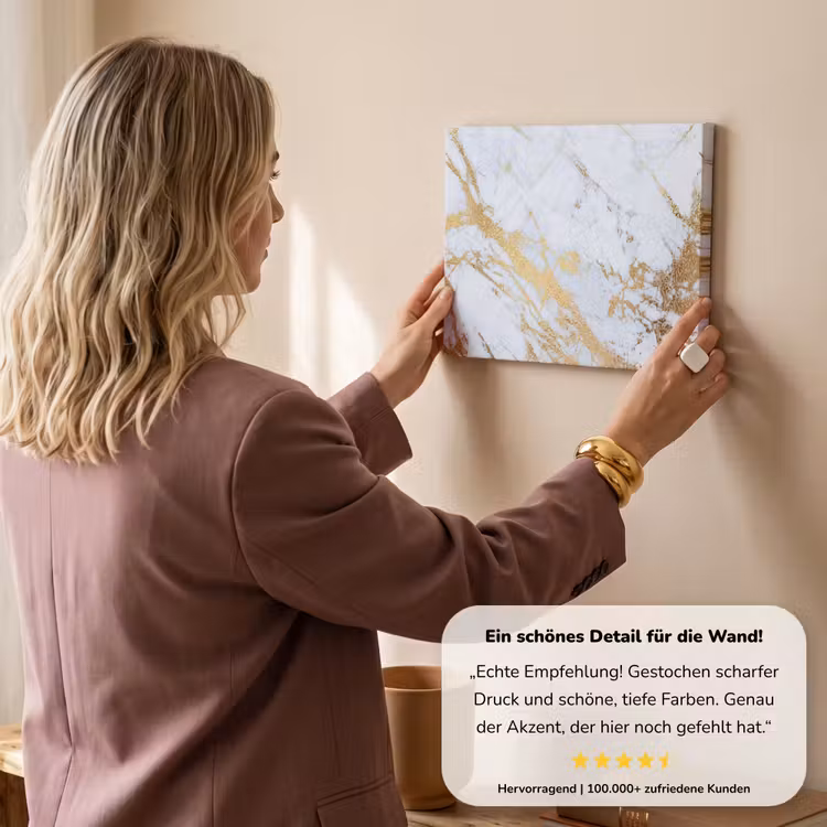Marmer - Goud - Wit - Luxe - Marmerlook - Glitter canvas 2cm klein -Xsfeer7_DE
