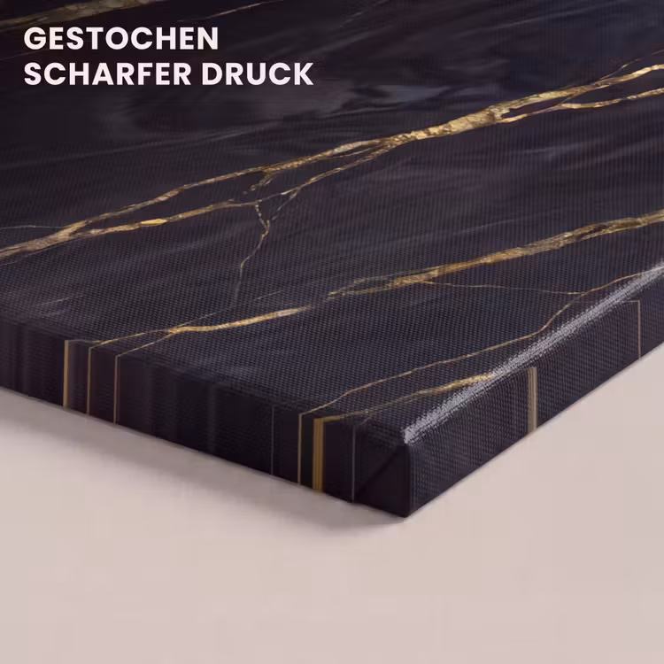 Marmer - Gouden aders - Abstract - Zwart canvas 2cm klein -closeup_print_DE