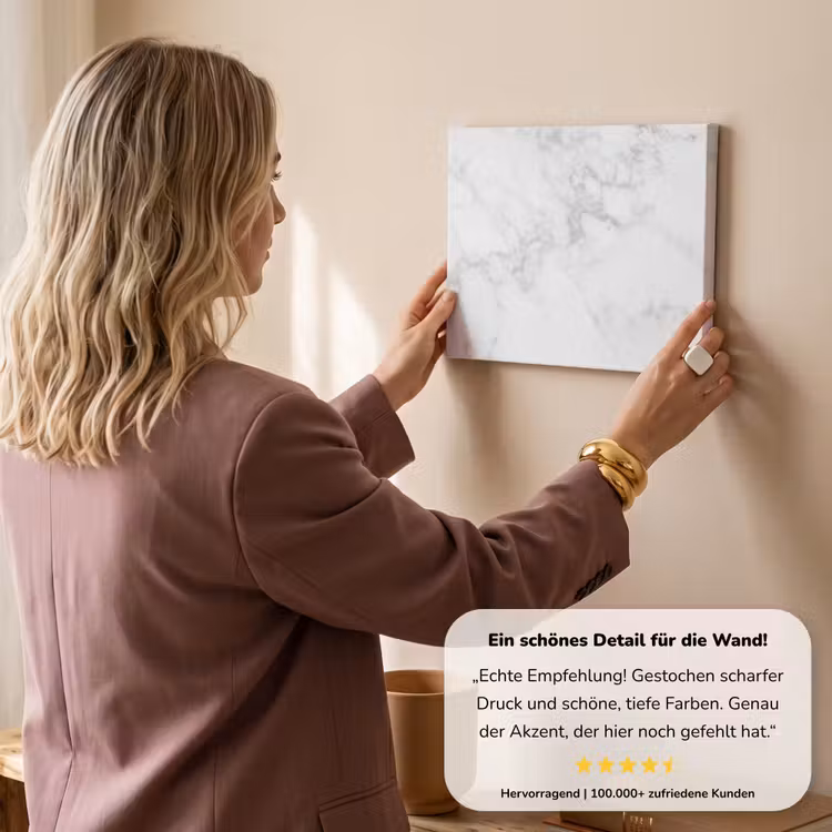Marmer - Grijs - Wit - Marmerstructuur canvas 2cm klein -sfeer3