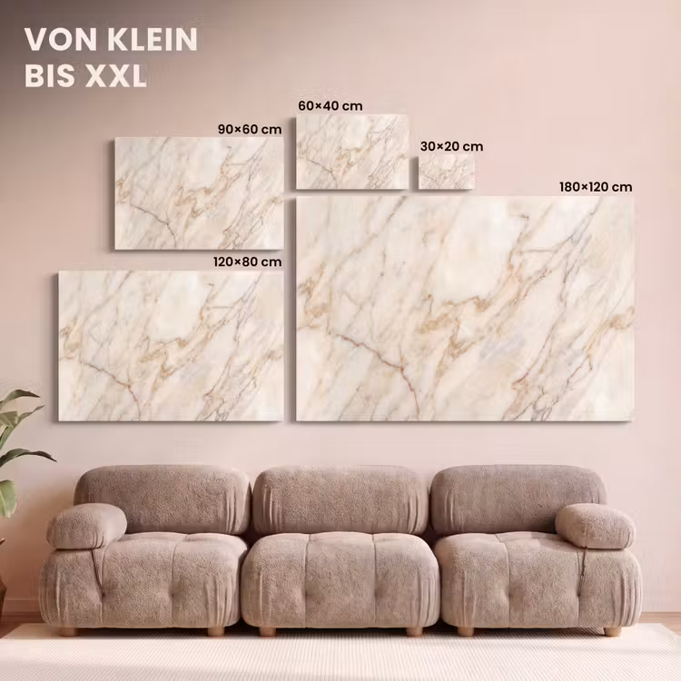 Marmer - Ader - Abstract - Wit - Goud canvas 2cm klein -Xsfeer8_DE