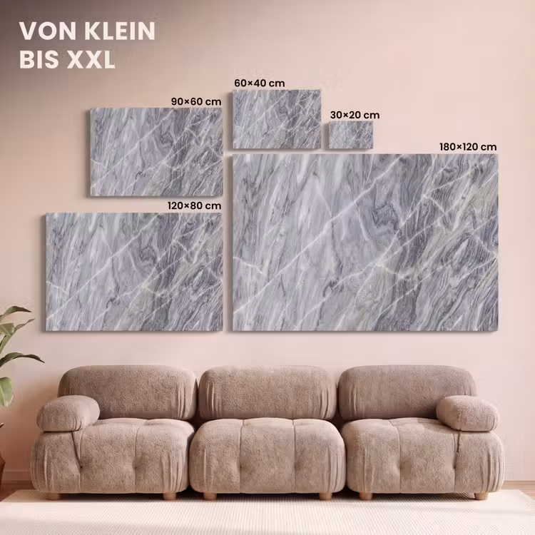 Marmer - Ader - Patroon - Abstract - Grijs canvas 2cm klein -Xsfeer8_DE