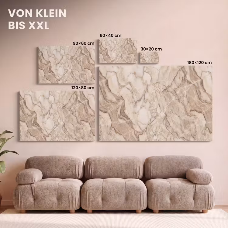 Marmer - Aderen - Textuur - Beige - Modern canvas 2cm klein -Xsfeer8_DE