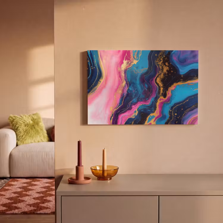 Marmer - Modern - Goud canvas 2cm klein -sfeer1