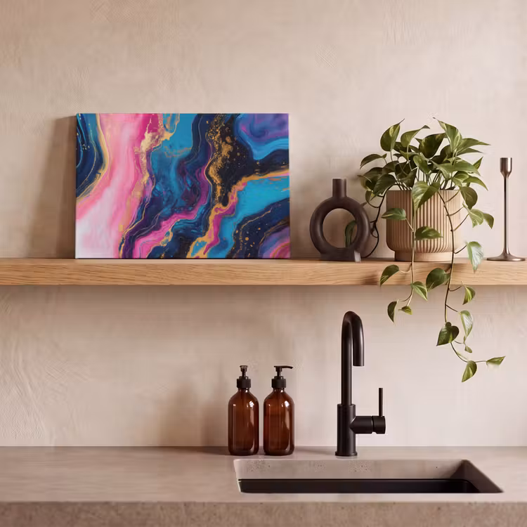 Marmer - Modern - Goud canvas 2cm klein -sfeer3