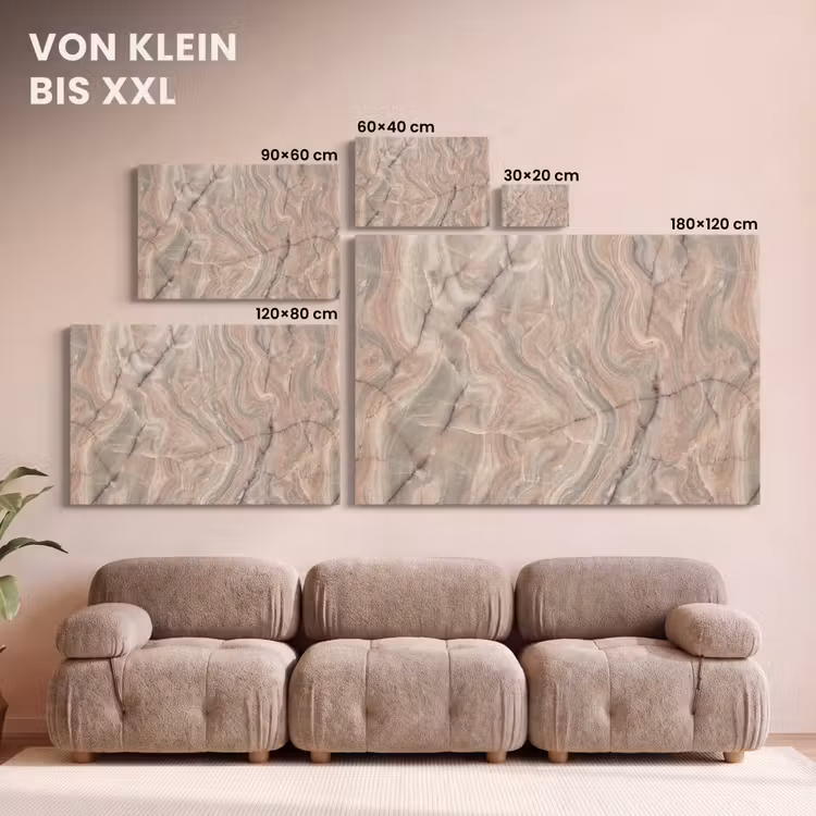 Marmer - Patroon - Abstract - Beige - Groen canvas 2cm klein -Xsfeer8_DE