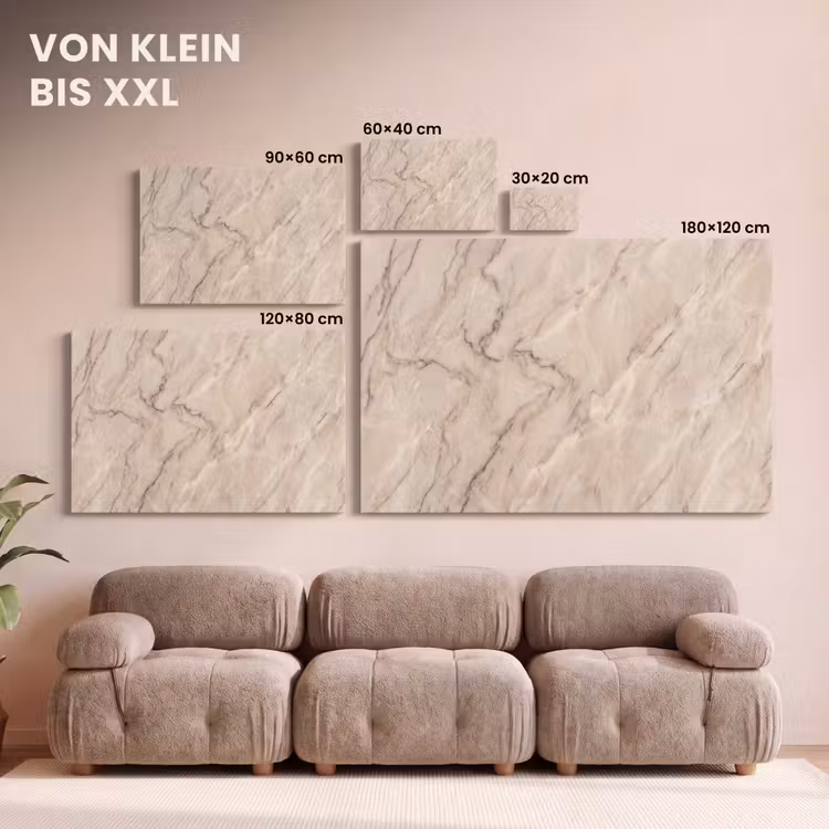 Marmer - Patroon - Abstract - Modern - Beige canvas 2cm klein -Xsfeer8_DE
