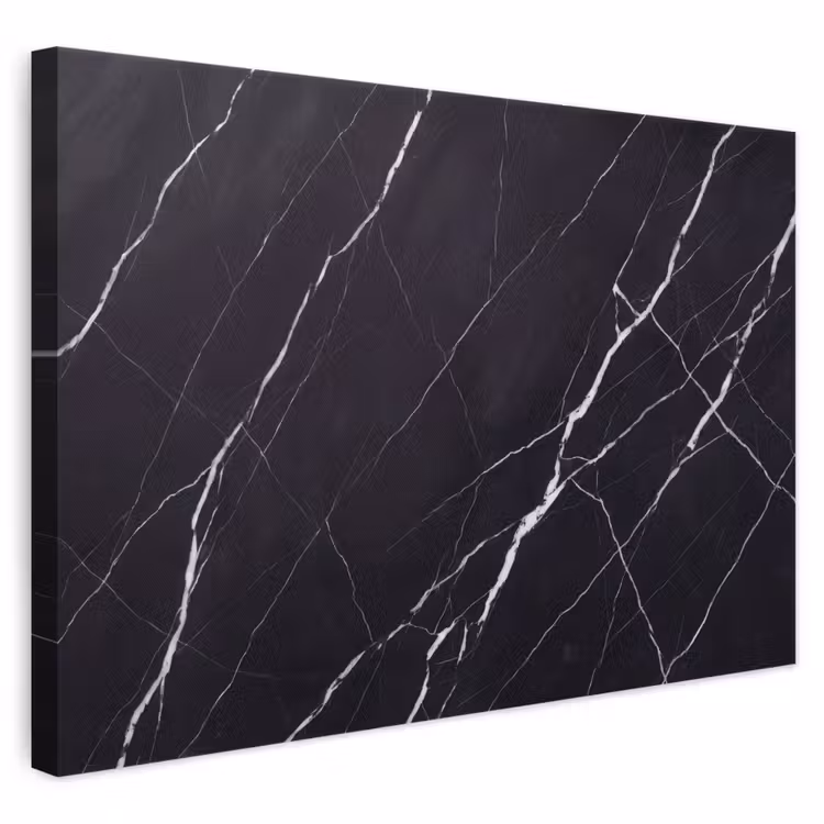 Marmer - Patroon - Abstract - Modern - Zwart canvas 2cm klein -3d