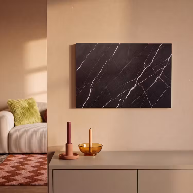 Marmer - Patroon - Abstract - Modern - Zwart canvas 2cm klein -sfeer1
