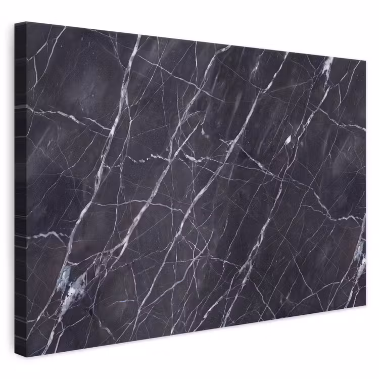 Marmer - Patroon - Modern - Zwart - Wit canvas 2cm klein -3d