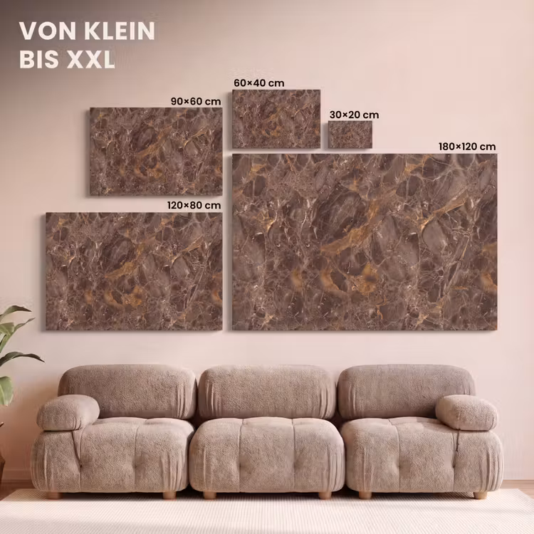 Marmer - Patroon - Natuur - Bruin - Goud canvas 2cm klein -Xsfeer8_DE