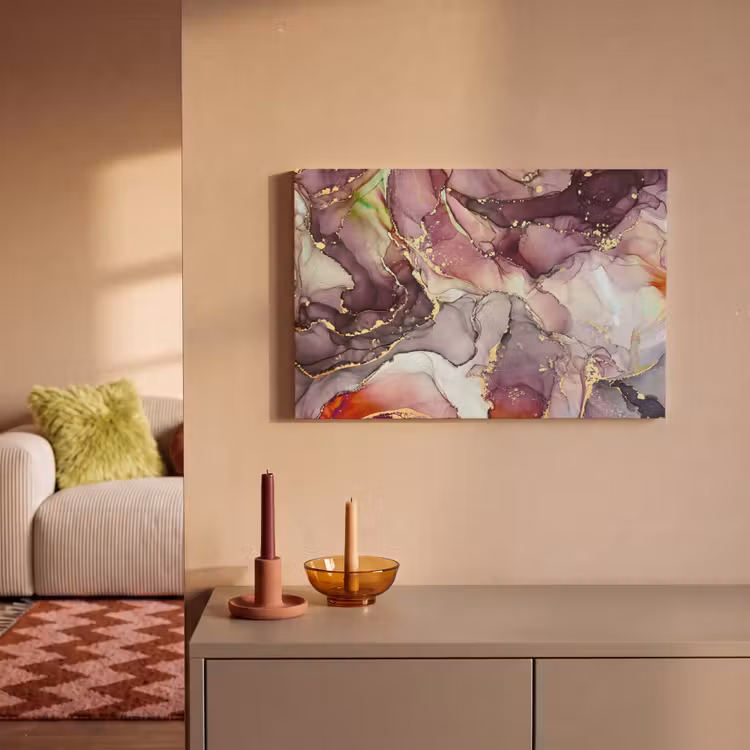 Marmer - Rood - Paars - Goud canvas 2cm klein -sfeer1