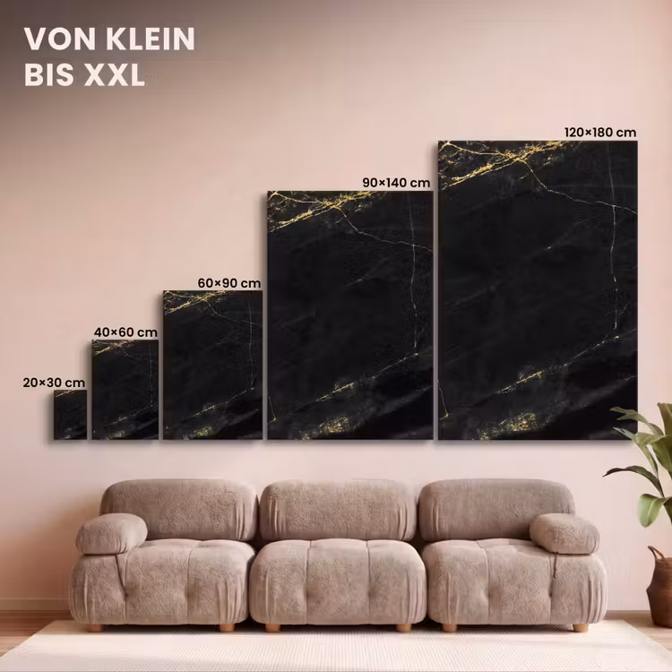 Marmer - Zwart - Goud - Chic - Marmerlook - Design canvas 2cm klein -uniquesellingpoint_afwerking-onlywow_DE