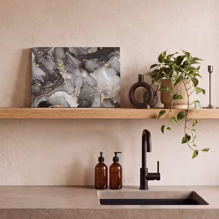 Marmer - Zwart - Goud - Grijs canvas 2cm klein -sfeer6