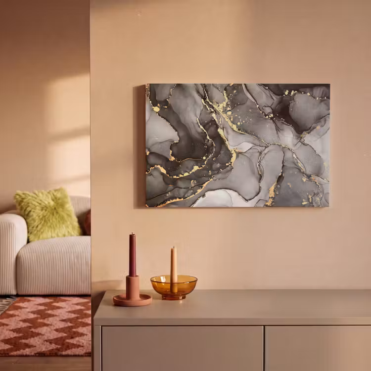 Marmer - Zwart - Goud - Grijs canvas 2cm klein -sfeer1
