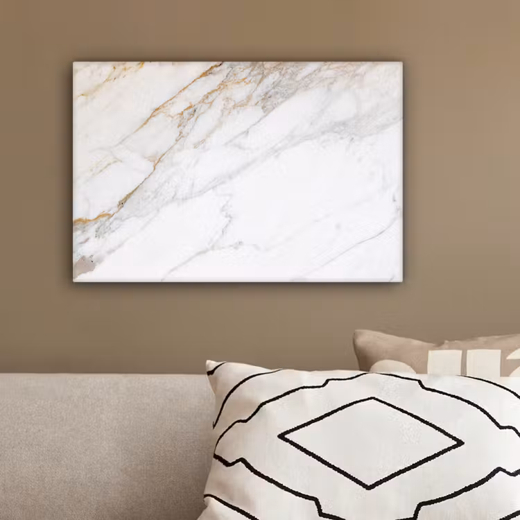 Marmer - Steen - Wit - Goud - Marmerlook - Steen - Luxe canvas 2cm klein -sfeer6