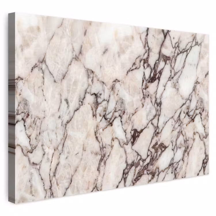 Marmer - Textuur - Abstract - Wit - Bruin canvas 2cm klein -3d