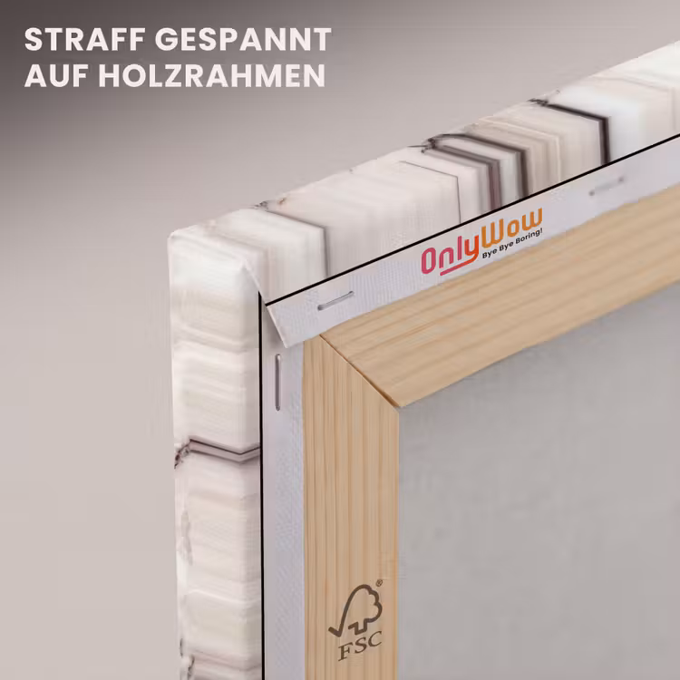 Marmer - Textuur - Abstract - Wit - Bruin canvas 2cm klein -uniquesellingpoint_afwerking-onlywow_DE