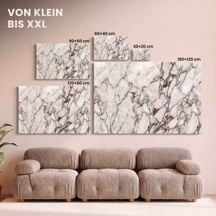 Marmer - Textuur - Abstract - Wit - Bruin canvas 2cm klein -Xsfeer8_DE