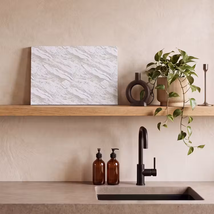 Marmer - Wit - Grijsgroen canvas 2cm klein 34 -sfeer3