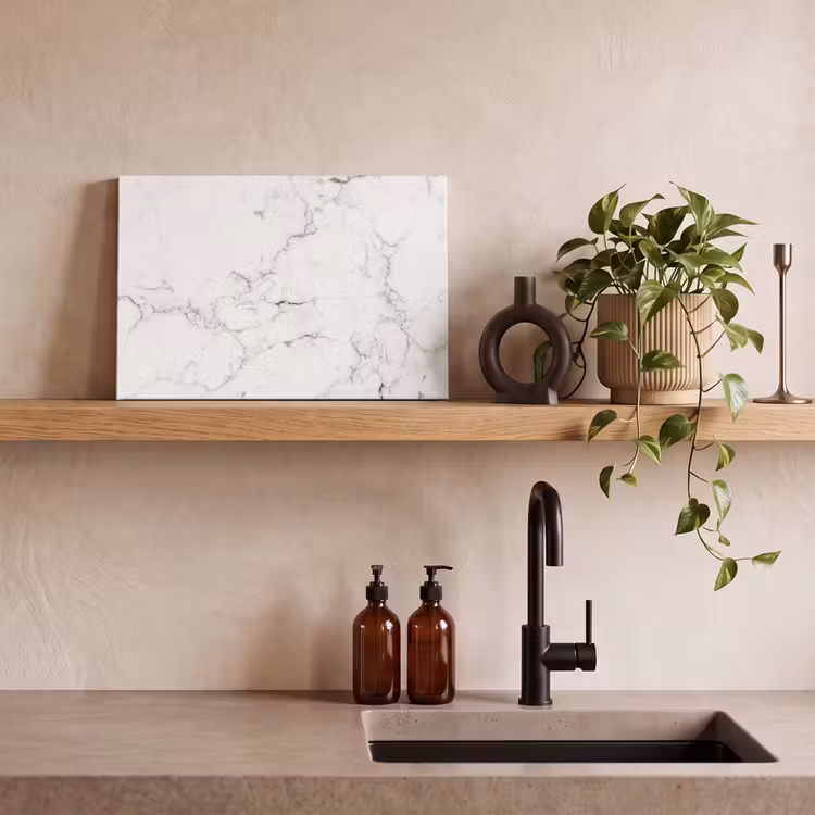 Marmer - Wit - Grijs - Luxe - Marmerlook - Structuur canvas 2cm klein -sfeer6