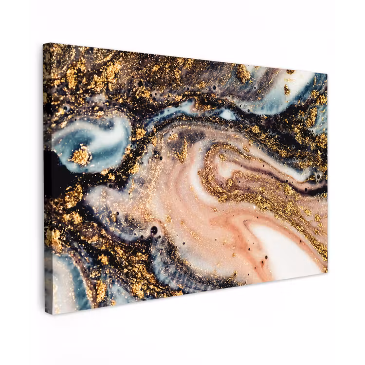 Marmerlook - Goud - Zwart - Glitter - Chic canvas 2cm klein -z3d