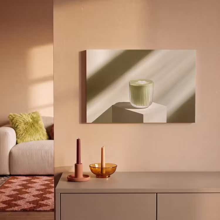Matcha - Glas - Groen - Minimalistisch canvas 2cm klein -sfeer1