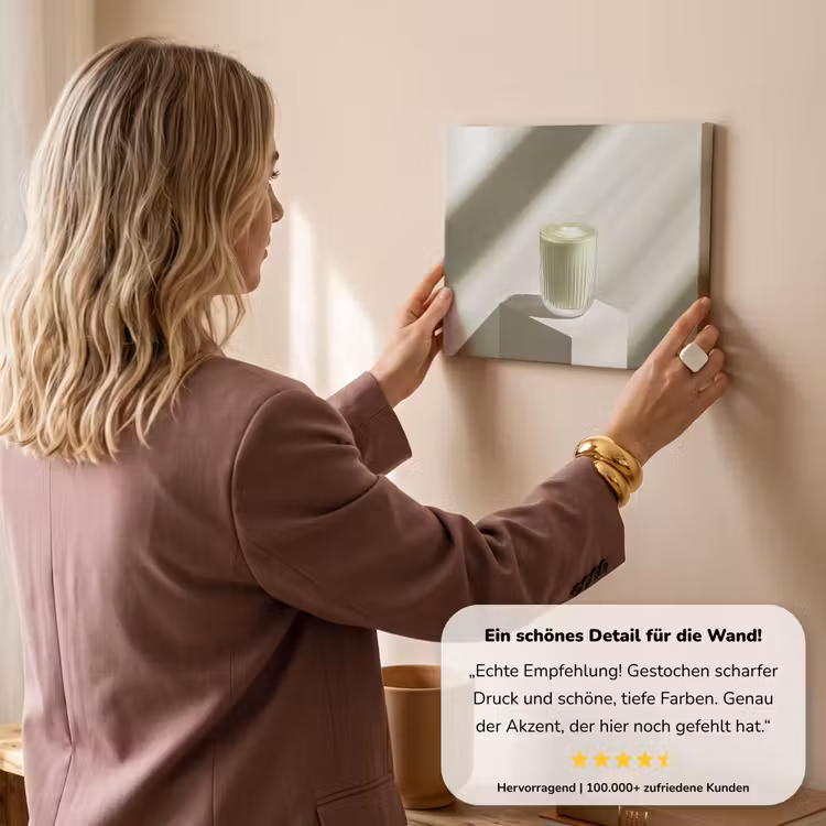 Matcha - Glas - Groen - Minimalistisch canvas 2cm klein -sfeer3