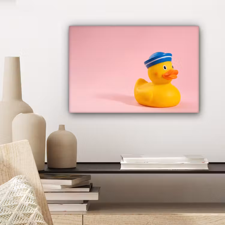Matroos - Eend - Roze canvas 2cm klein -closeup_print_DE