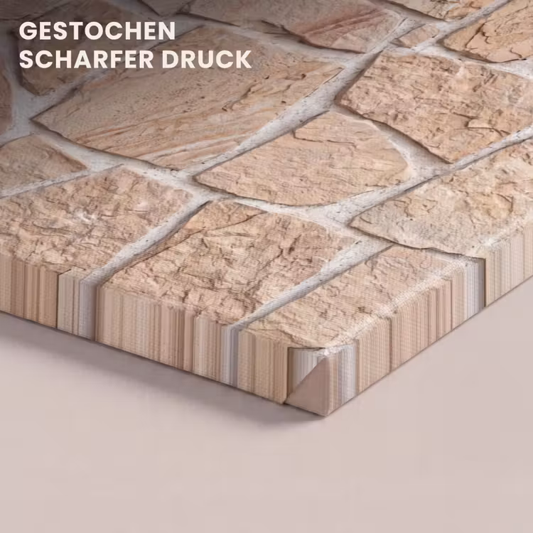 Muur - Steen - Patroon - Rustiek - Beige canvas 2cm klein -closeup_print_DE