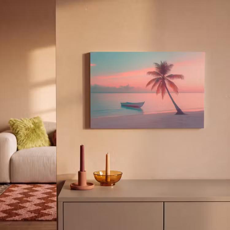 Zee - Boot - Zonsondergang canvas 2cm klein -sfeer1