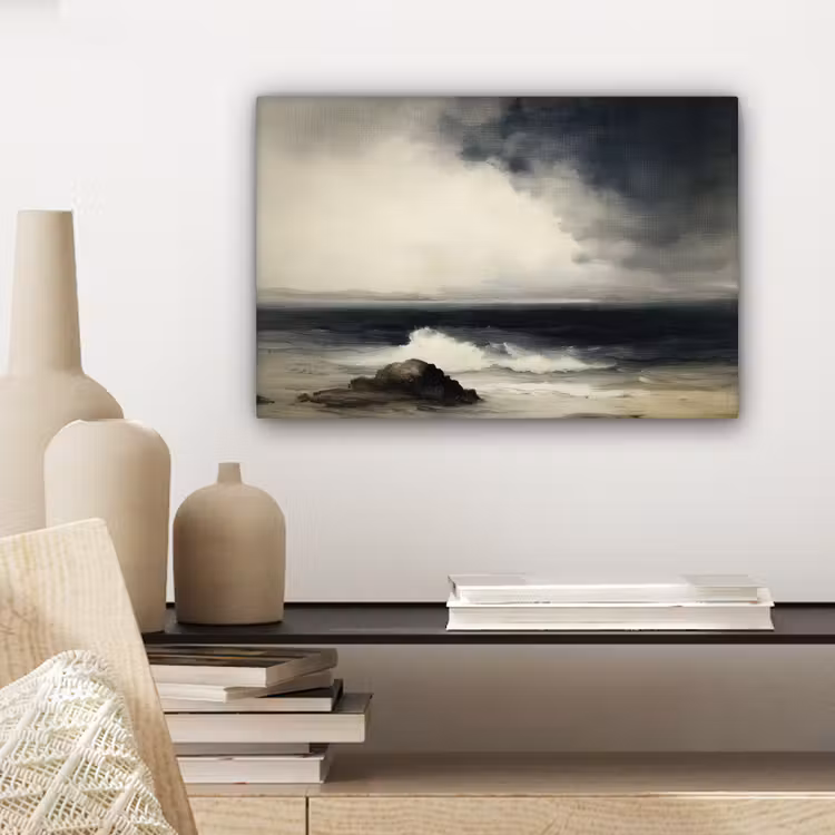 Zee - Rotsen - Storm canvas 2cm klein -closeup_print_DE