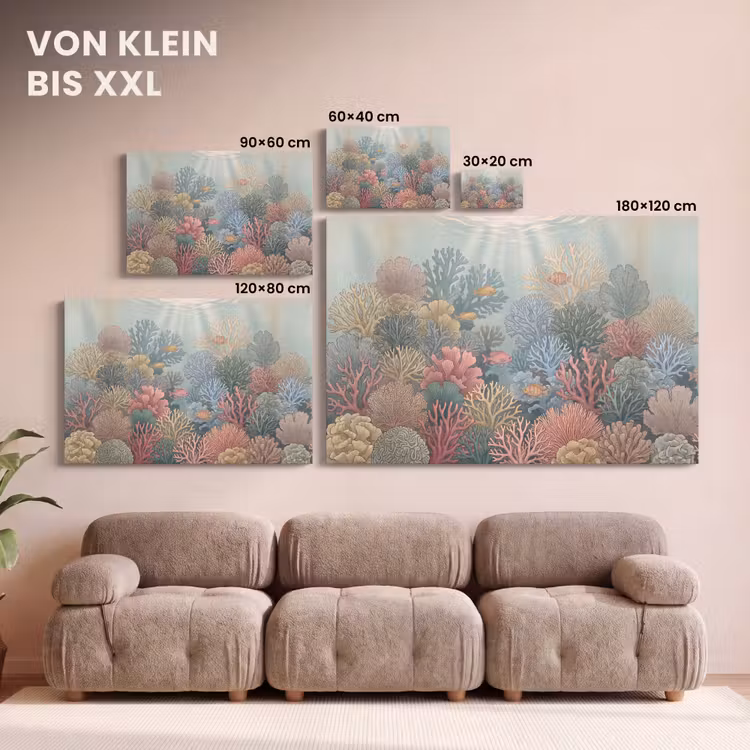 Zee - Koraal - Vis - Natuur - Kleurrijk canvas 2cm klein -Xsfeer8_DE