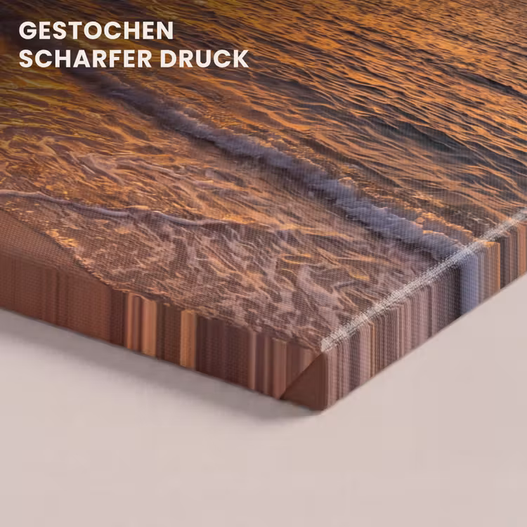 Zee - Kust - Zonsondergang - Natuur - Oranje canvas 2cm klein -closeup_print_DE