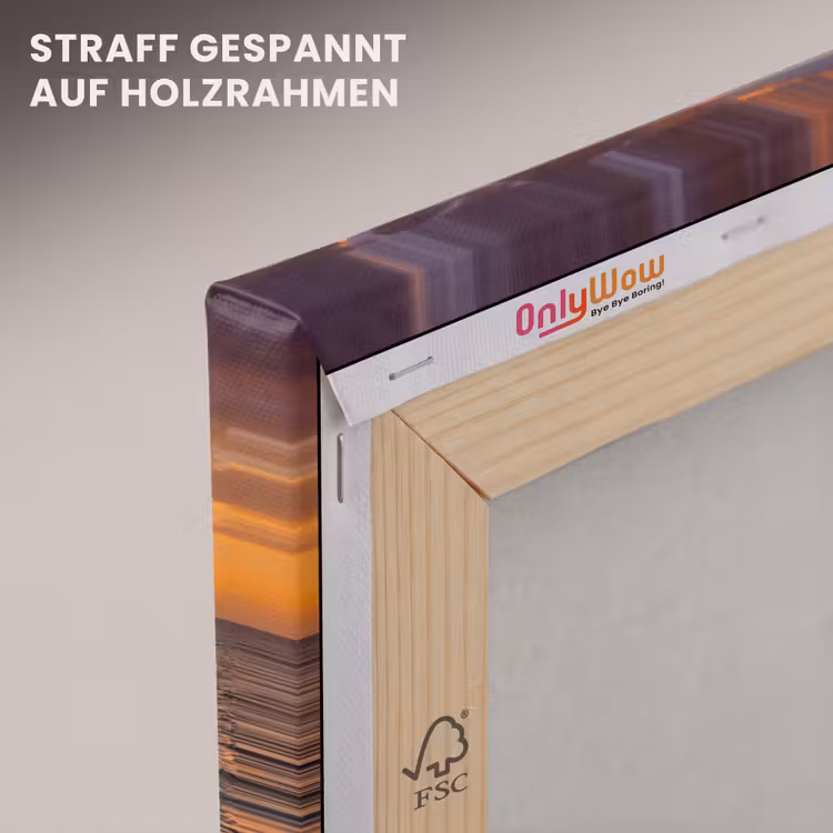 Zee - Kust - Zonsondergang - Natuur - Oranje canvas 2cm klein -uniquesellingpoint_afwerking-onlywow_DE