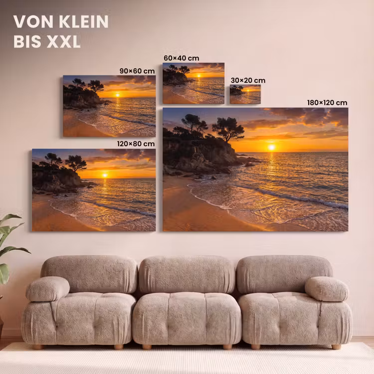 Zee - Kust - Zonsondergang - Natuur - Oranje canvas 2cm klein -Xsfeer8_DE