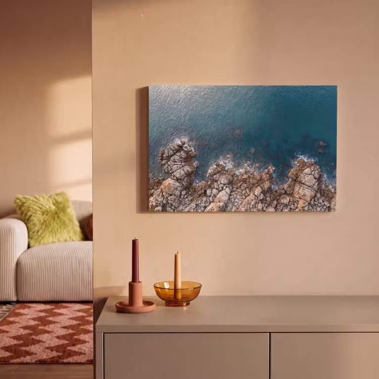 Zee - Kustlijn - Natuur - Abstract - Blauw canvas 2cm klein -sfeer1