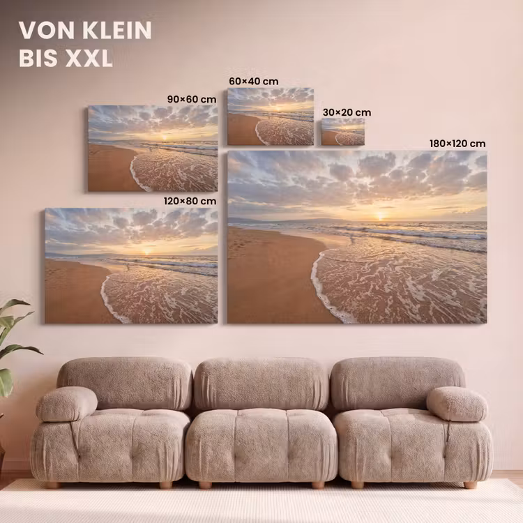 Zee - Kustlijn - Wolken - Landschap - Oranje canvas 2cm klein -Xsfeer8_DE