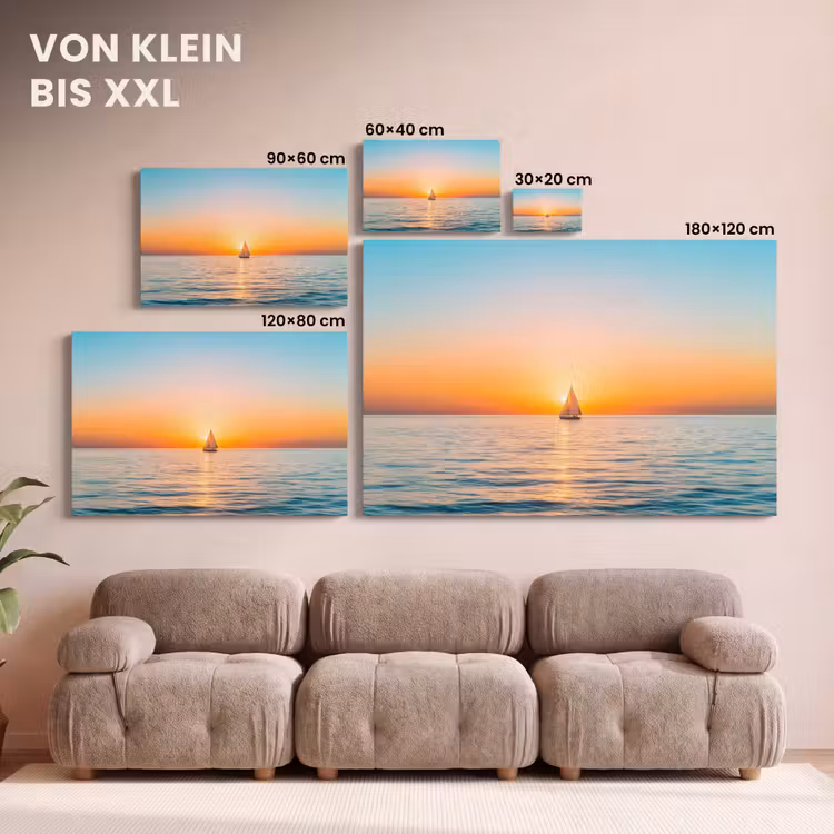 Zee - Zeilboot - Zonsondergang canvas 2cm klein -Xsfeer8_DE