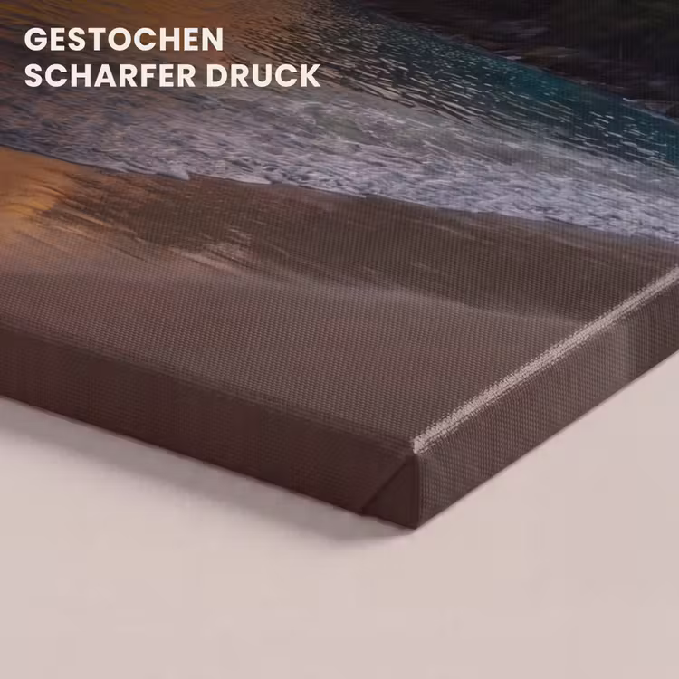 Zee - Zonsondergang - Boot - Natuur - Oranje canvas 2cm klein -closeup_print_DE