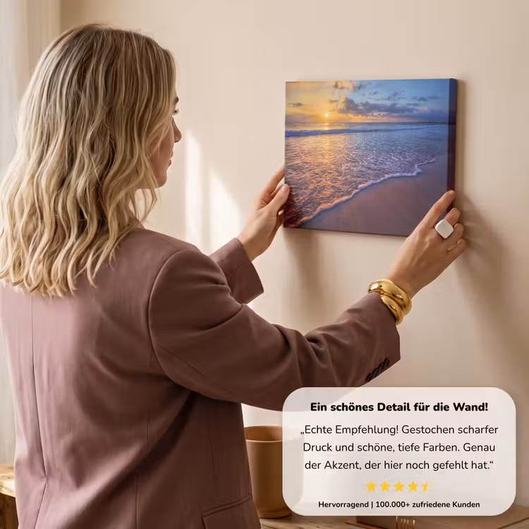 Zee - Strand - Zonsondergang - Wolken - Horizon canvas 2cm klein -Xsfeer7_DE