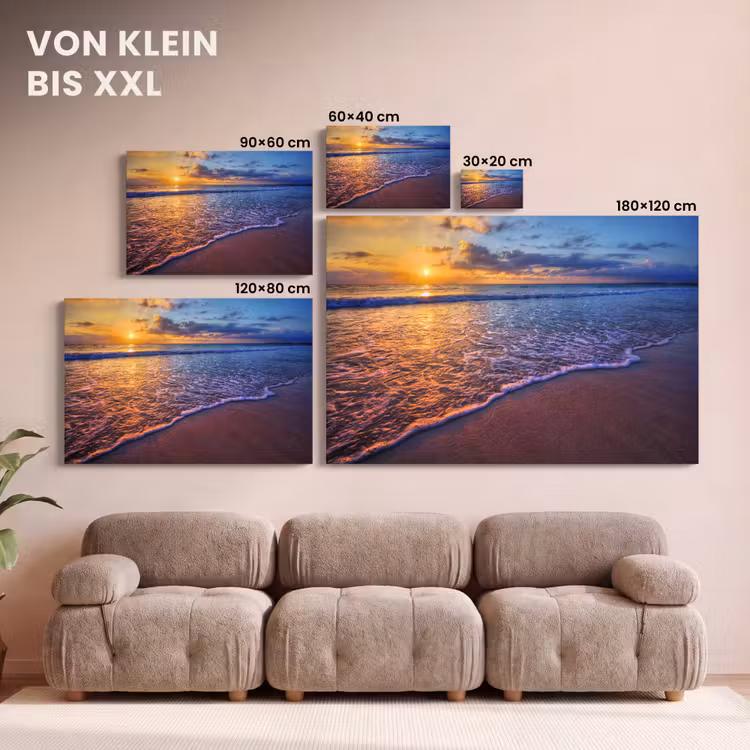 Zee - Strand - Zonsondergang - Wolken - Horizon canvas 2cm klein -Xsfeer8_DE