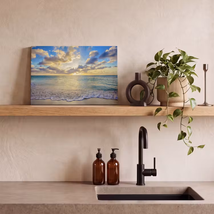 Zee - Strand - Wolken - Zon canvas 2cm klein -sfeer6