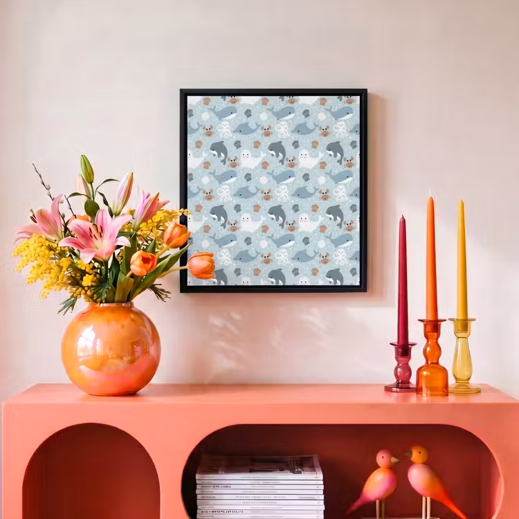 Oceaan - Walvis - Zeehond - Krab Canvas met baklijst klein 1124 -atmosphere_sfeer3_global