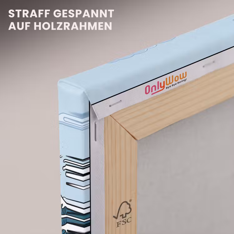 Zee - Golven - Japans - Natuur - Blauw canvas 2cm klein -uniquesellingpoint_afwerking-onlywow_DE